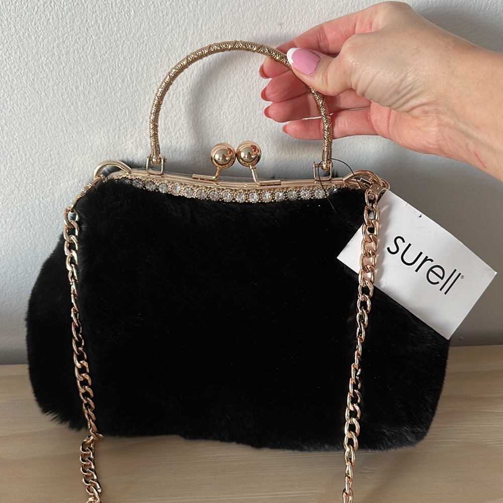 SURELL rabbit fur bag